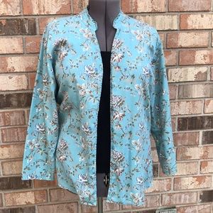 DRESS BARN Floral Corduroy Shirt size 14/16